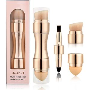 4 in 1 Makeup Tool Foundation Eyebrow Brush Eyeliner Blush Powder Cosmetic Concealer Professional Makeup Brushes