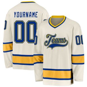 Пользовательские сливки Royal-Gold Hockey Jersey