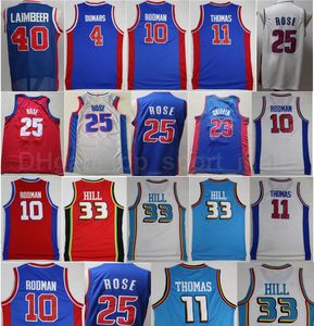 Basketbol Bill Laimbeer Jersey 40 Isiah Thomas 11 Dennis Rodman 10 Joe Dumars 4 Blake Griffin 23 Derrick Rose 25 Andre Drummond 0
