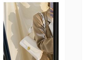 Bolsa carteiro PU feminina nova moda bolsa branca nas axilas pequena bolsa quadrada