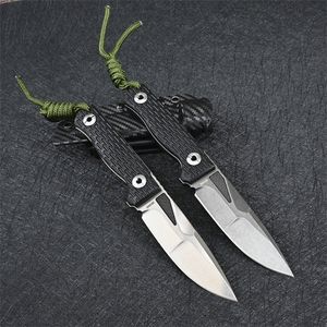 New Survival Straight Knife D2 Steel Black/White Stone Wash Drop Point Blade Full Tang G10 Handle Fixed Knives With Kydex