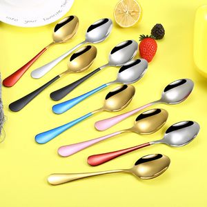 Creative Spoons de Aço Inoxidável Estilo Coreano Cabeça Cabeça Colher Sobremesa Scoop Kids's Rice Colher Home Cozinha Ferramentas T9I001045