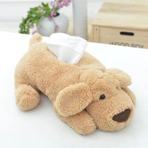 Cute Cartoon Plush Teddy Dog Tissue Cover Box Paper Container Napkin Storage Holder Case Dispenser Home Decor Room Car Accessory Y200328