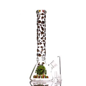 Hookahs 7mm Beaker Base Glass Water Bongs 14 inches mushroom logo pipe