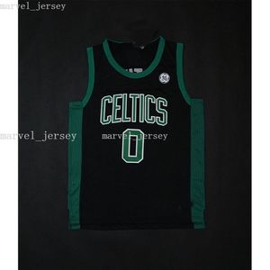 Stitched Custom Jayson Tatum #0 Black Basketball Jerseys XS-6XL NCAA