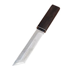 VG10 Şam Steel Tanto Blade Abanoz Kolu Ahşap Kılıf Koleksiyonu ile Sabit Bıçak Bıçaklar H5411