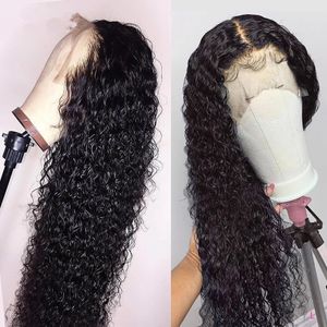 HD Lace Wig Diva1 Brasiliansk Deep Wave 360 ​​Laces Front Human Hair Wigs För Kvinnor Pre Plucked Hairline 150% Densitet Kinky Curly