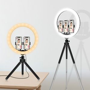 Taşınabilir selfie halka ışık standı ile led masası zil ışıklı uzun tripod ve makyaj fotoğraf video aydınlatıcılar