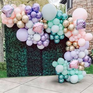 150 sztuk Mermaid Tail Balloon Garland Arch Kit Theme Girl Birthday Party Dekoracje pod balonami