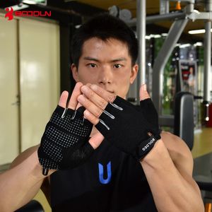 Boodun Gym Gloves Men Women Body Building Half Finger Fitness Gloves An-slip Weight Lifting Sports Training Gloves Q0108