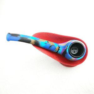 115mm mini silicone glass pipe colorful smoking spoon pipes portable high quality