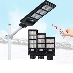 Lampione stradale solare Strada 80W 120W 160W Sensore di movimento Parete impermeabile Illuminazione esterna Paesaggio Giardino Luce con palo