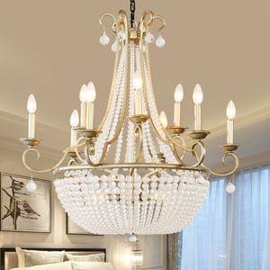 American Golden Silver Crystal Chandeliers LED Lamp Modern Big Chandelier Lighting Fixture European Living Room Dining Room Villa Loft Home Indoor Lighting