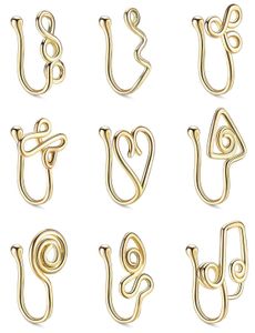 venda por atacado Anéis de nariz falso Septo jóias de ouro / prata nariz manguito sem piercing clip no anel faux para mulheres homens