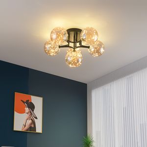 LED Nordic Proste Szklane Ball Sypialnia Sufit Lampy Lampa Salon Dalon