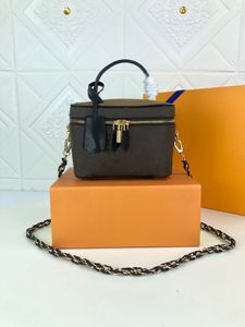 2021 Bayanlar Moda Tasarımcısı çantası Yüksek Kalite TOP 5A VANITY PM Kozmetik Çantaları Kontrast Renk Kilidi Omuz Çantası Messenger çanta Stokta M42264