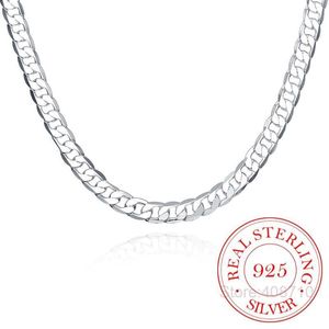 Chains 925 Sterling Silver 8mm 16-24 Inch Men Necklace Side Chain Atmospheric Statement Gift Party Jewelry1