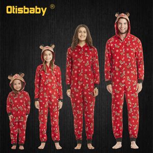 Christmas Deer Print Family Matching Jumpsuit Pajamas for Kids and Adults, Perfect for Christmas and New Year's Eve