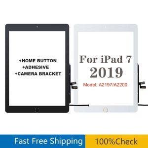 10.2" For iPad 7 8 2019 Version A2197 A2200 A2198 Touch Screen Digitizer Front Outer Panel Glass with home button and adhesive