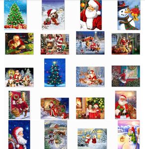 5D DIY Christmas Full Drill Rhinestone Diamond Painting Kits Cross Stitch Santa Claus Snowman Home Décor Kids Xmas Gift