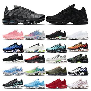 top plus tn running shoes mens women White black Neon Green Olive Reflective Sustainable Hyper blue Sunset Persian Violet Breathable sports