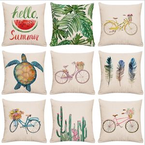 China wholesale pillow cases covers Cross-border hot sale summer linen hug pillowcase sofa cushion custom printed linen hug pillowcase