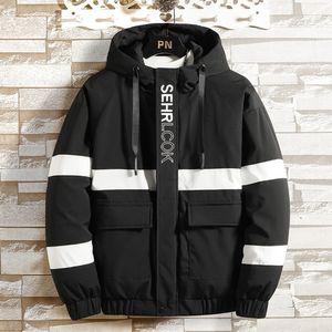 Erkekler kış ceket yastıklı ceket kirpi ceket kalın sıcak ceket ile büyük cepler hip hop sokak giyim ceket slim fit rahat ceket 201214