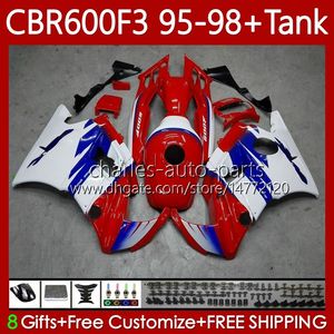 Bodywork + Tanque para Honda CBR 600 F3 CC 95-98 Corpo 64No.100 CBR 600FS 600F3 CBR600 FS CBR600F3 95 96 97 98 CBR600-F3 600cc CBR600FS 1995 1996 1997 1998 Blue Blue BLK