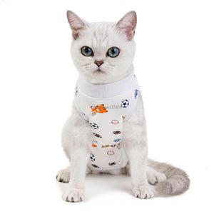 猫の外科的回復スーツプリント通気性ペット猫滅菌スーツ手術服を着る防傷傷の衣服と砂の贈り物