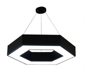 Modern Hexagonal art geometry LED Pendant Light Black Aluminum LED Pendant lamp for Office home shopping mall shop