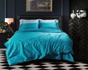 Tutubird-luxo colorido de algodão egípcio conjunto de cama de edredão folha de cobertura fronha rei Queen size branco cinza cinza cama azul t200706