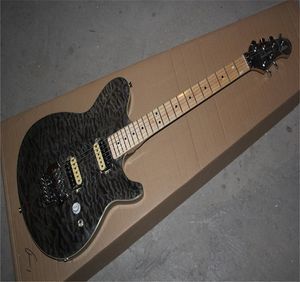 熱い卸売高品質注文のギターの熟女ボール音楽男の署名黒い虎の破裂エレクトリックギター