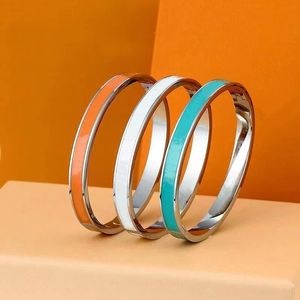 Jewelry stainless steel bracelet women men bangle high quality letter color silver gold rose designer simple fashion buckle couple bracelets womens bangles gift