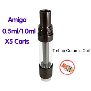 Authentic Amigo X5 Liberty Vape Cartridges High Quality Lead Free 0.5ml 1.0ml Empty ECig Vape Carts Thick Oil Atomizer Fast Shipping