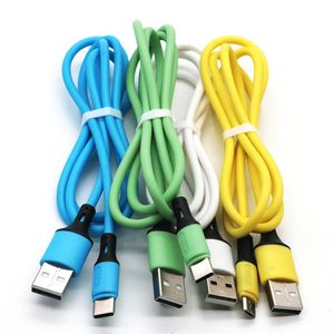 300 sztuk Nowy miękki silikonowy USB Cable Cable Cable Micro USB Kabel Android Telefon Tablet USB C Szybkie ładowanie Telefon komórkowy Przewód Dane Przewód do S8 S9 Uwaga