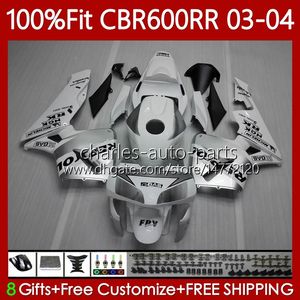 OEM-kropp för Honda CBR 600RR 600F5 600CC 03-04 karosseri 71NO.6 CBR 600 RR F5 CC CBR600RR 03 04 CBR600F5 CBR-600 CBR600 RR 2003 2004 Injektionsformmassa Repsol Silver