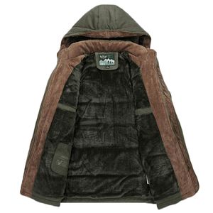 Casaco de inverno velo quente engrossar jaqueta homens Outerwear casacos casuais à prova de vento com os homens com capuz plus size 6xl 7xl Parkas militares 201214