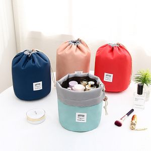 Ny Round Drawstring Cosmetic Bag Wash Orgnizer Paket Multi-Functional Bucket Travel Bags Stora Kapacitet Kosmetisk Väska