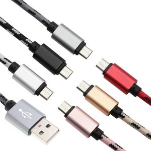 1m 2m 3m Cep Telefonu Kumaş Kablosu V8 ​​Akıllı Telefon Micro USB Veri Şarj Cablosu Microusb Şarj Kabloları