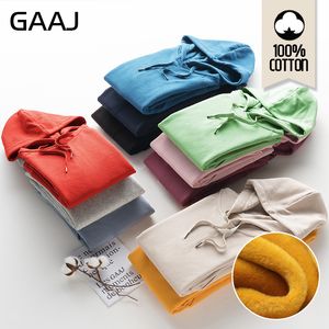 Gaaj 2020 100 Bomull Höst Vinter Hoodie Män Kvinnor Tjock Fleece Hip Hop Pure Hoodies Velvet Fabrics Hoodies Solid Plain Hoody C1117