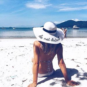 Yaz Bayan Geniş Brim Diaturb Güneş Şapka Nakış Saman Kapak Disket Katlanabilir Roll Up Cap Plaj Güneş Hat1