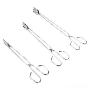 BBQ Tools Stainless Steel Scissors Type Grilled Food Clip Barbecue Accessories Portable Tongs Outdoor Kitchen Gadget XB1