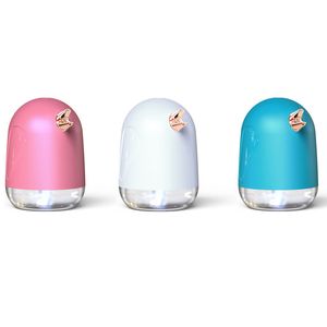 330mL Humidifiers Bird Bill Mini Air Humidifier Portable USB Rechargeable Quiet Mist Maker with Night Light for Car Home Office DHL Free