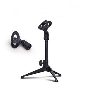 PC-03 Hot Selling Professional Justerbar Desktop Handheld Bordstativ Mikrofon Mic Stativhållare Med Clip Mount Shock