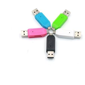 Adattatore OTG con lettore di schede di memoria TF/SD da 32 GB con pacchetto per tablet smartphone Android maschio a micro USB 2.0 doppio slot veloce