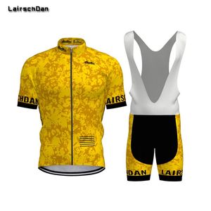 Set da corsa Maglia da ciclismo gialla Set MTB Uniforme Abbigliamento da bici Ropa Ciclismo Abbigliamento da bicicletta Abbigliamento corto da uomo