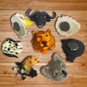 Tierkopf-Kühlschrankmagnet-Aufkleber, magnetische Eule, Löwe, Hund, Kühlschrank, niedliches Harz-Ornament, Kinder-Heim- und Küchendekoration