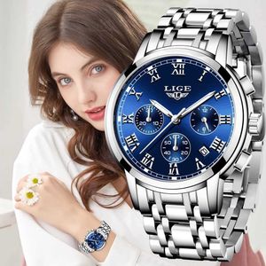 Modeklockor Designer Ladies Top Brand Waterproof Quartz Clocks Watch for Women Rostfritt Steel Wrist Watch+Box