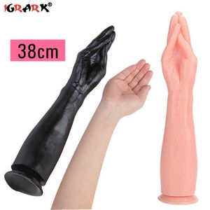 NXY Dildos 38 * 7 3 cm Realistyczne Ręka Dildo Huge Fist Fist Stuff Butt Plug Długie Ramię Puchar Dick Cock Vagina Sex Zabawki Dla Kobiet Lesbijki 0105