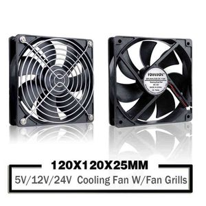 YOUNUON 5V 12V 24V 120mm Fan Sleeve Ball Cooling Fan 120x120x25mm DC Brushless Cooler Fan for PC Laptop Computer Case AA220314